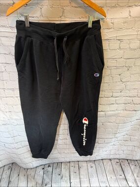 Champion Black Logo Jogger Sweatpants